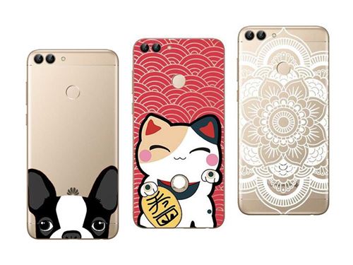 3 coques pour Huawei P Smart - Souple et résistante Anti Choc avec Impression de qualité (pack#2)