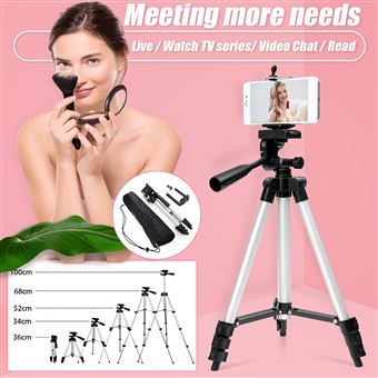 Support d'adaptateur de support de trépied de caméra extensible portable argenté - 1