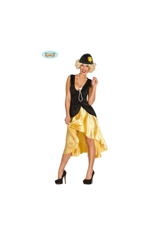 Costume femme annees 20 noir et dore l