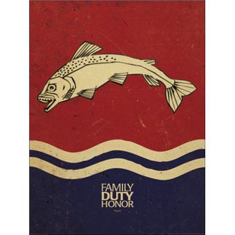 Le Trone De Fer Poster Reproduction Maison Tully Famille Devoir Honneur En Anglais 80x60 Cm Poster Affiche Enroule Top Prix Fnac