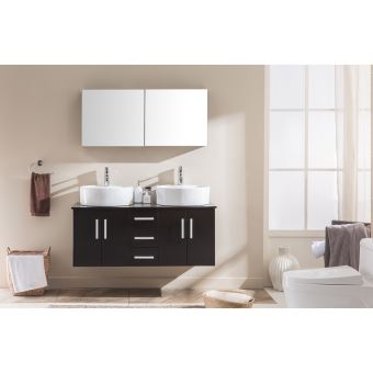 Le Maia Wenge Ensemble Meuble De Salle De Bain 2 Vasques 1