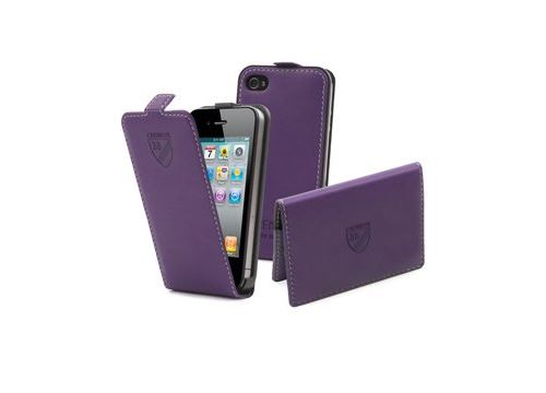 Etui à rabat cremieux slim violet et porte-cartes pour iPhone 4/4S