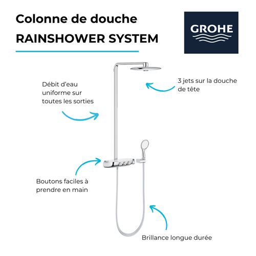 GROHE Colonne douche Thermostatique Rainshower System 400 Chromé
