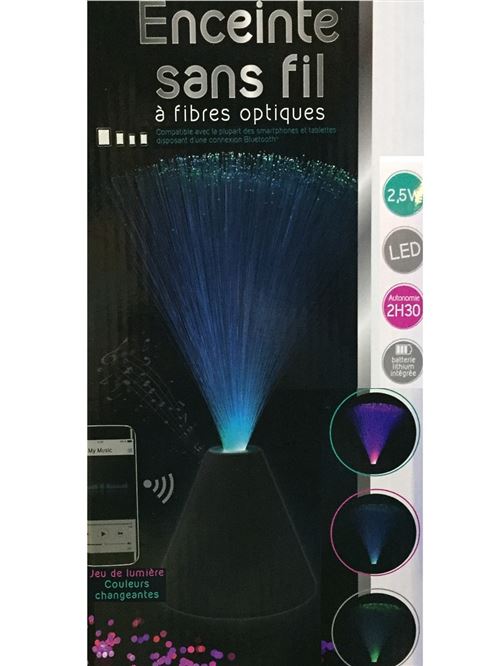 1 Enceinte Bluetooth A Fible Optique 2.5 W Radio Mp3 Pc Tele Telephone Sans Fil