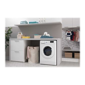 Indesit Innex BWDE91284XWFR N - Machine à laver - indépendant - largeur : 59.5 cm - profondeur : 63 cm - hauteur : 85 cm - chargement frontal - 62 litres - 9 kg - 1200 tours/min - blanc