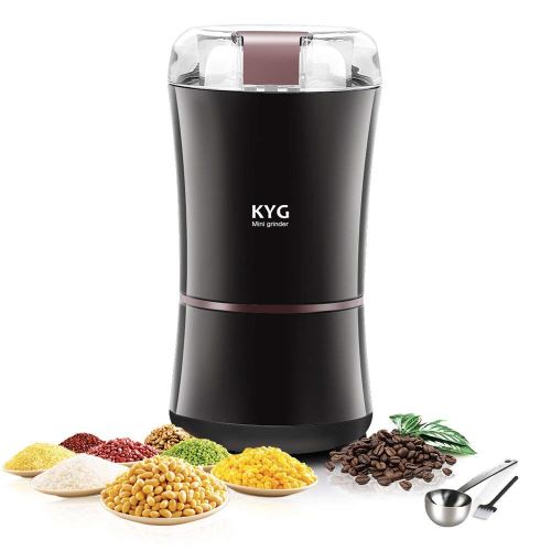 KYG Moulin à Café Électrique 300W, Broyeur à Graines de Lin, Noix, Poivre, Épices, Semences de Café et Autres avec Lames en Acier Inoxydable