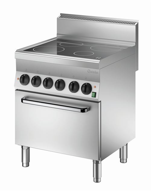 Fourneau vitro 650, L700, 4 zones, four convection