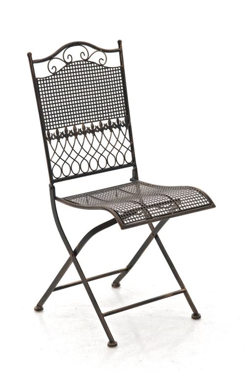 Chaise de jardin kiran en fer forg&eacute; , bronze