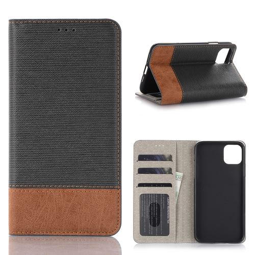 Etui en PU épissage noir pour votre Apple iPhone XR (2019) 6.1 pouces