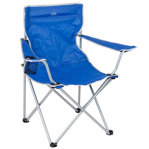 Camp Gear Chaise de camping pliable Bleu Aluminium
