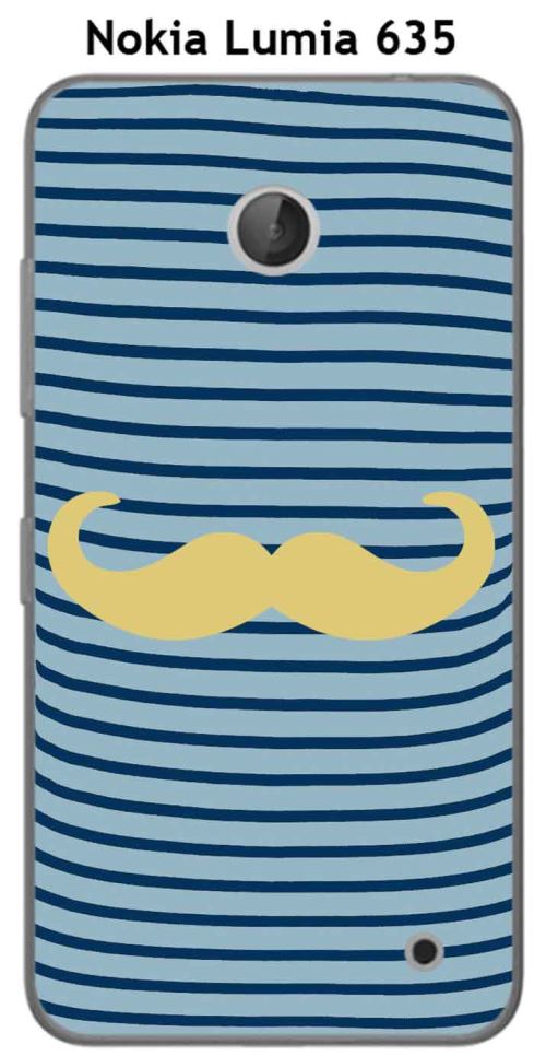 Coque Marinière Moustache - 1 Custard pour Nokia Lumia 635
