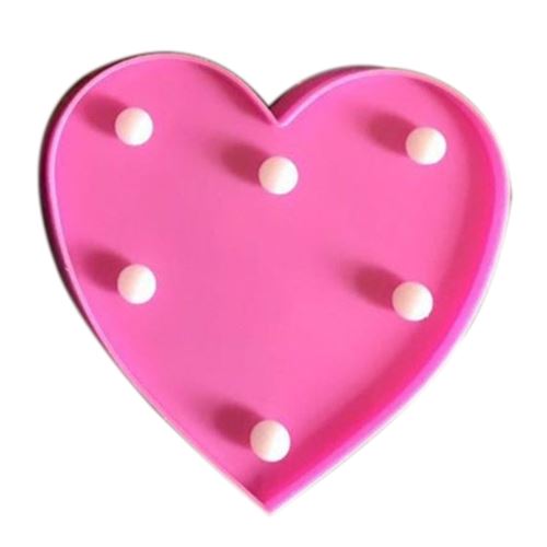 Lampe Décorative Forme de Cœur LED 50000 Heures Pièce Intérieure Rose - YONIS