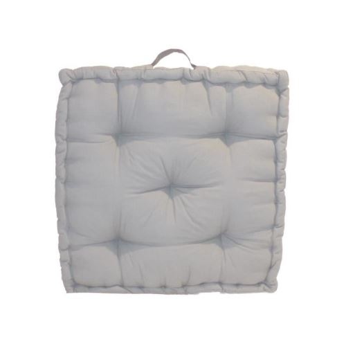 Coussin de sol Grand Format 100% Coton 60x60x15cm GRIS CLAIR