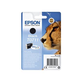 Epson T0711 - 7 ml - noir - original - cartouche d'encre - pour Stylus DX9400, SX115, SX210, SX215, SX218, SX415, SX515, SX610; Stylus Office BX310, BX610 - 1