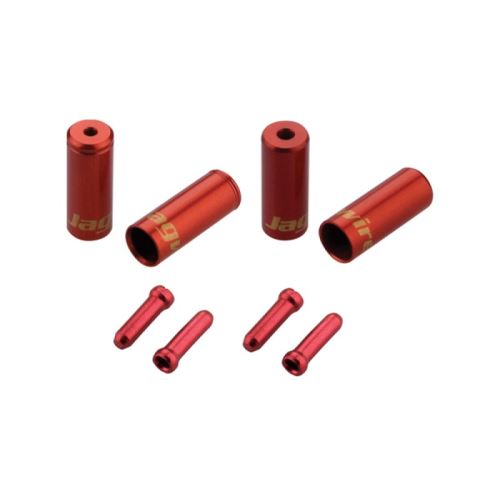 Jagwire Kit Vélo Simple Frein/Gear Ferrules & Tidys Anodisé Rouge