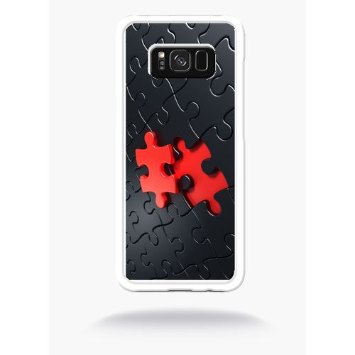 Coque Puzzle One Piece Red Compatible Samsung S8+ Bord Transparent