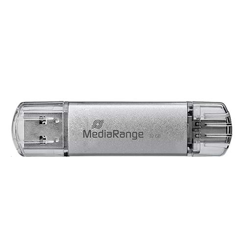 Mediarange Gris Clé Usb 64Go Double Connecteur Usb C Et Usb 3.0