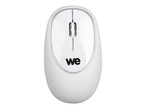 Souris sans fil silicone We blanche Silicone anti stress 1000 DPI Dongle USB Plug and Play