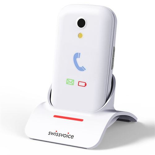 Swissvoice S28 - Téléphone mobile - microSDHC slot - GSM - 320 x 240 pixels - 2 MP - blanc