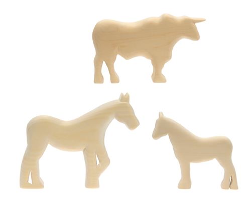 Kids At Work cheval, poney et taureau sculptés en grand