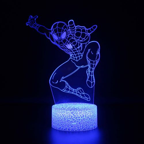 Stack - Lampe 3D Spiderman - Veilleuse Enfant - Tactile - 7 Couleurs - Télécommande - Image 2