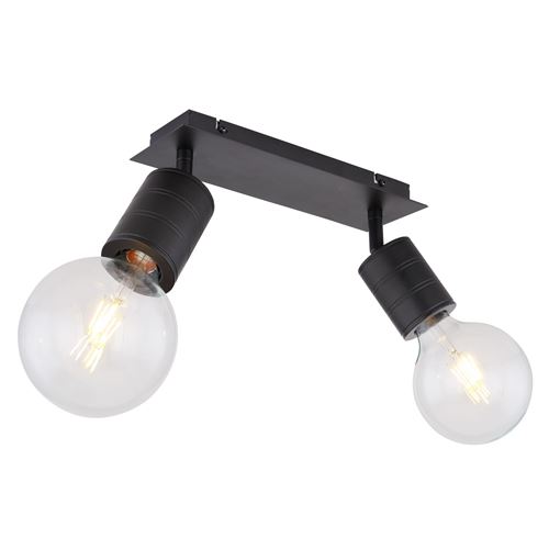 Spot plafonnier design métal Hermine - 2 Ampoules - Noir