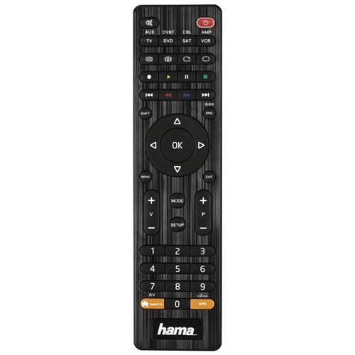 Hama Universal Remote Control 8in1 - Télécommande universelle - infrarouge - noir