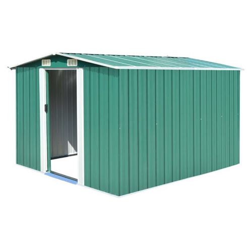 Abri de jardin 257 x 298 x 178 cm M&eacute;tal Vert vidaXL - Green