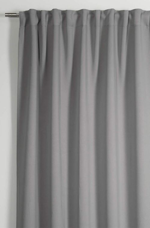 Gardinia Rideaux avec Galons Fronceurs Dimout, Gris, 140 x 245 cm