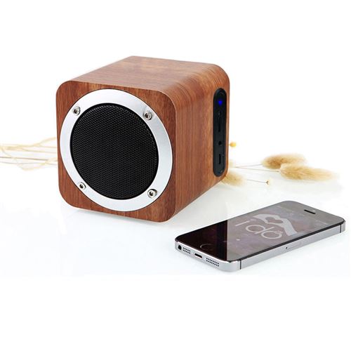 Mini Haut-Parleur Bluetooth Design Vintage (Brun Foncé)