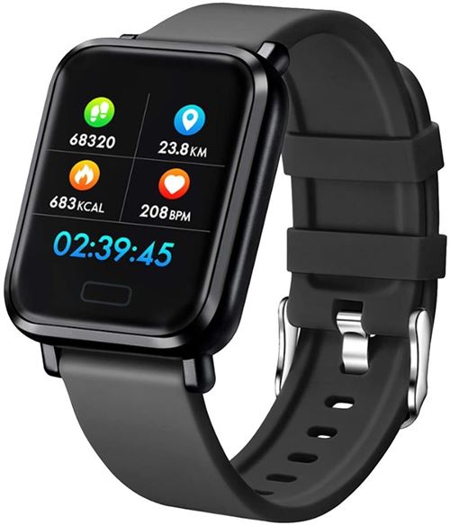 Montre Connectée Chronus K06 IP68 Étanche Fitness Tracker-Noir-Chronus
