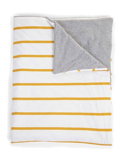 Childhome couverture rayée 100 x 80 cm gris/blanc/jaune huilé