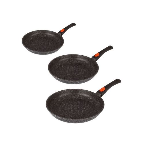 Serie 3 Poeles 20-24-28 Cm Fonte D'alu Kamberg