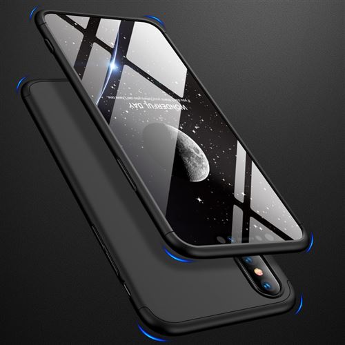 Coque en TPU 3 pièces détachables matte tout noir pour votre Apple iPhone XS Max 6.5 inch
