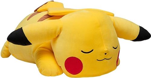 Pokémon peluche dormant Pikachu junior 45 cm en peluche jaune