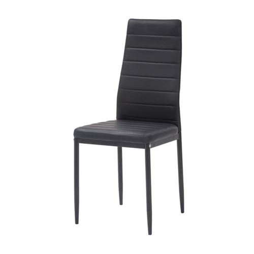 Cribel Queen Ensemble de SEDIA, METALLO Laccato, Finta Pelle, 4 pezzi, Nero