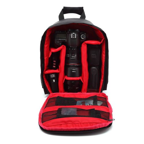 Sac à dos sac imperméable à l'eau extérieure pour appareil photo reflex numérique Rouge