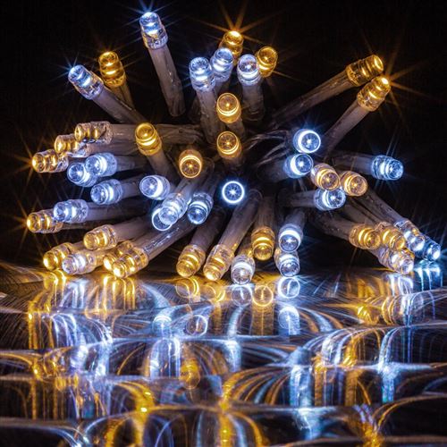 Guirlande lumineuse à LED blanc chaud connectée – câble 3 m transparent