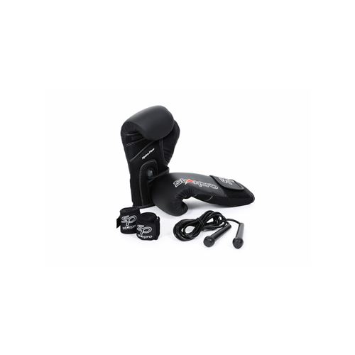 Kit de boxe - O'fitness - Contient : Gants, bandes et corde à sauter - Sacoche de transport inclus