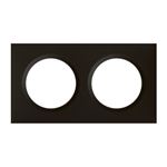 Plaque carrée dooxie 2 postes finition noir velours