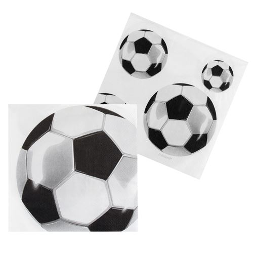 12 serviettes 33x33 cm football