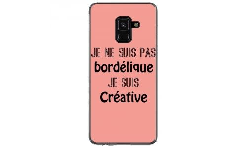 Coque souple pour Samsung Galaxy A8 2018 avec impression Motifs Je ne suis pas bordélique rose