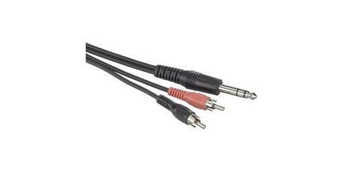 Câble adaptateur jack 6,3 mm/2 Rca mâles 3 m Paccs