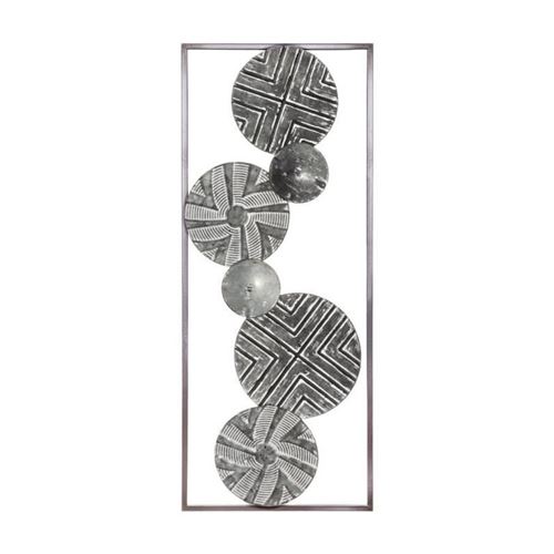 Décoration Murale Métal Ethnik Art 25x61cm Argent