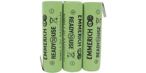 Pack d'accus 3x R6 (AA) NiMH Emmerich 255066 3.6 V 2200 mAh