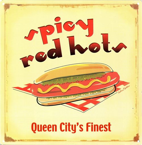 Plaque murale en métal Spicy Red Hots 35.5x35.5cm