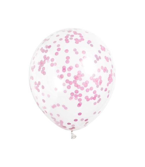 Haza Original ballons confettis 30 cm 6 pièces rose