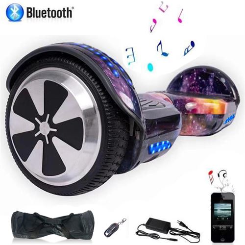 Hoverboard 6,5 pouces Moteur Puissant 700W Self-Balancing Scooter Bluetooth LED - Violet ciel