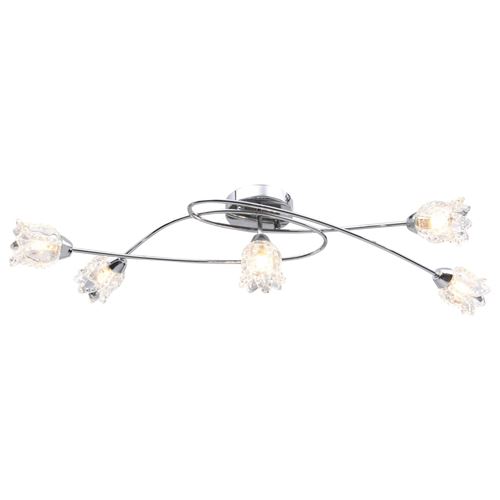 vidaXL Plafonnier avec abat-jours en verre fleur pour 5 ampoules G9