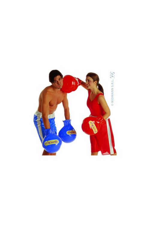 Gants de boxe gonflables rouge ou bleu